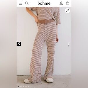 NWT Bohme Brown and White Striped Pants